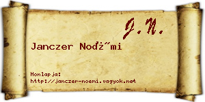 Janczer Noémi névjegykártya